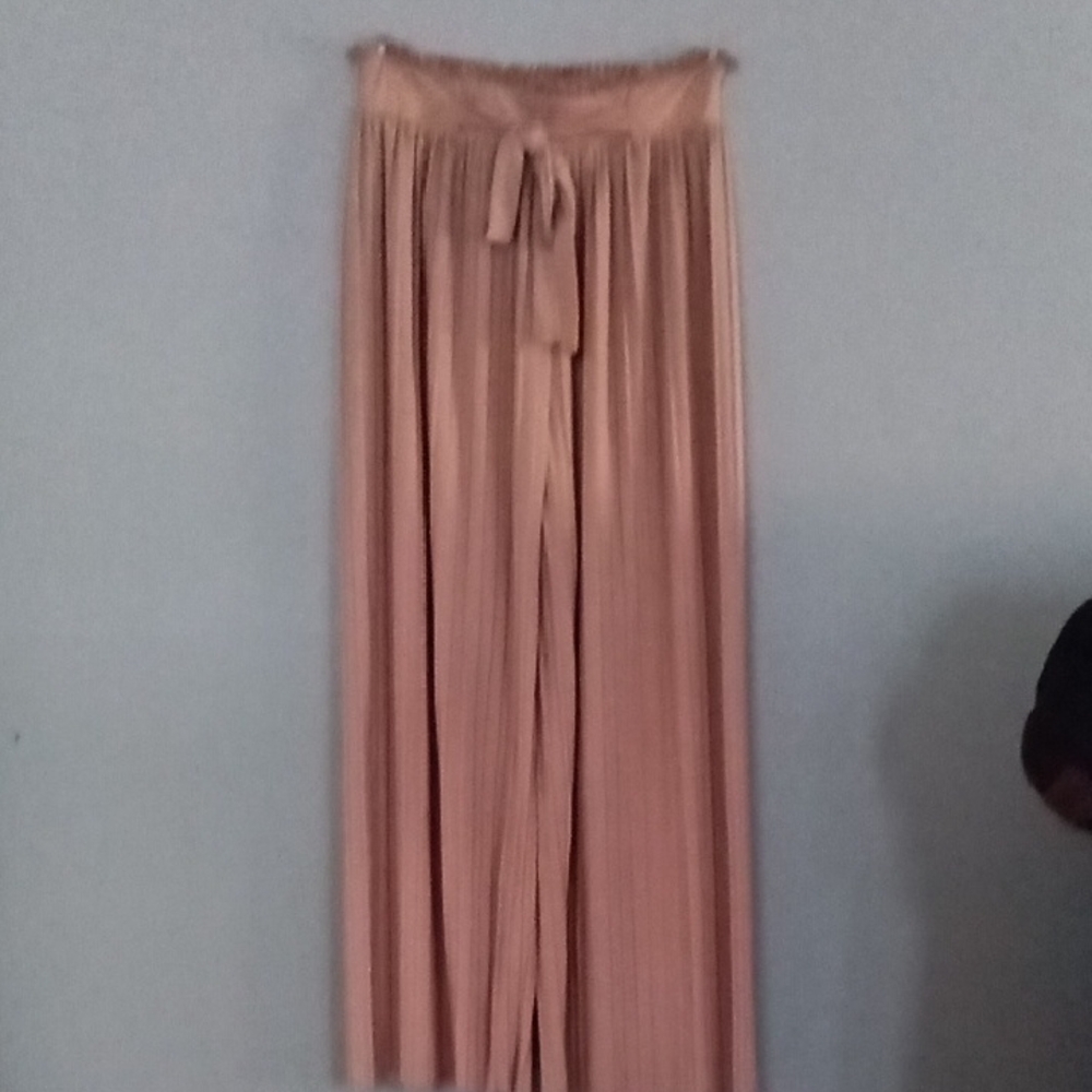 Elegant Tan Pleated Dress Pants